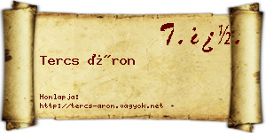 Tercs Áron névjegykártya