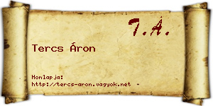 Tercs Áron névjegykártya